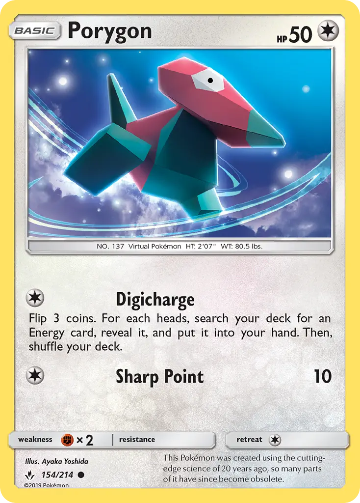 Porygon Common Pokemon card #154 from Unbroken Bonds