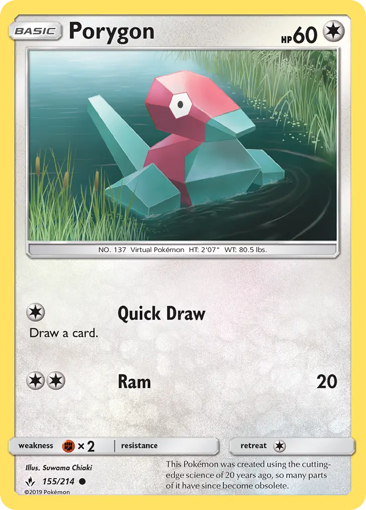 Porygon Common Pokemon card #155 from Unbroken Bonds