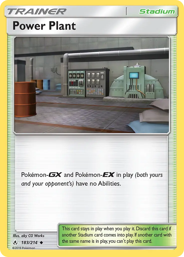 Power Plant Uncommon Pokemon card #183 from Unbroken Bonds