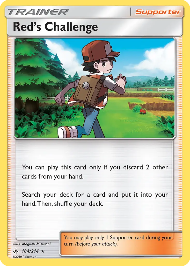 Red’s Challenge Rare Pokemon card #184 from Unbroken Bonds