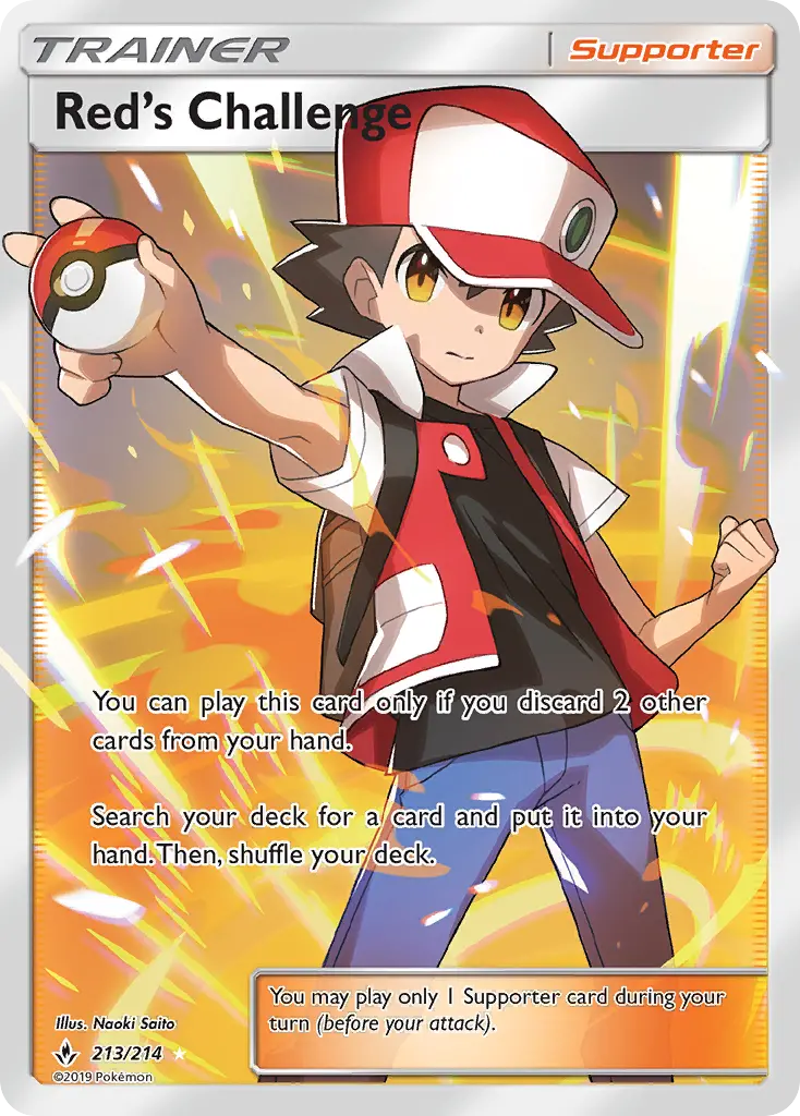 Red’s Challenge Ultra Rare Pokemon card #213 from Unbroken Bonds