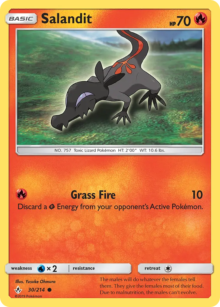 Salandit Common Pokemon card #30 from Unbroken Bonds