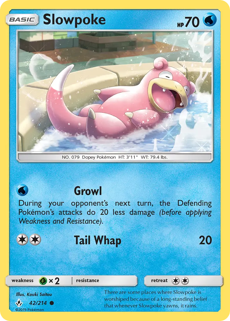 Slowpoke Common Pokemon card #42 from Unbroken Bonds