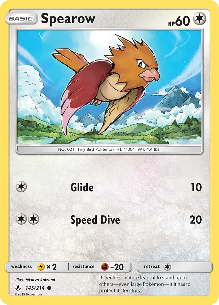 Spearow Common Pokemon card #145 from Unbroken Bonds