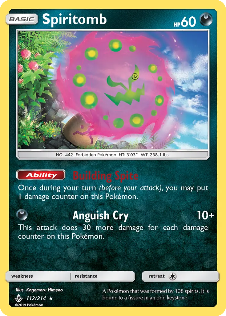 Spiritomb Rare Pokemon card #112 from Unbroken Bonds