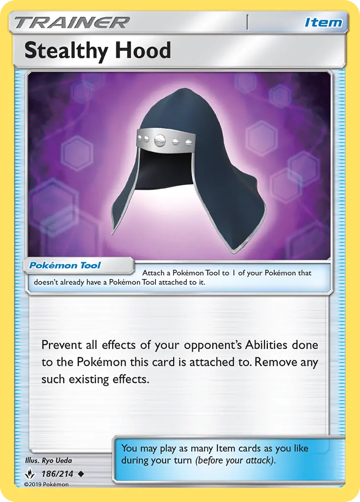 Stealthy Hood Uncommon Pokemon card #186 from Unbroken Bonds