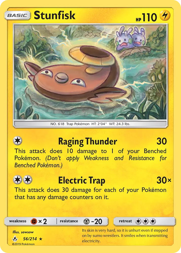 Stunfisk Rare Pokemon card #56 from Unbroken Bonds