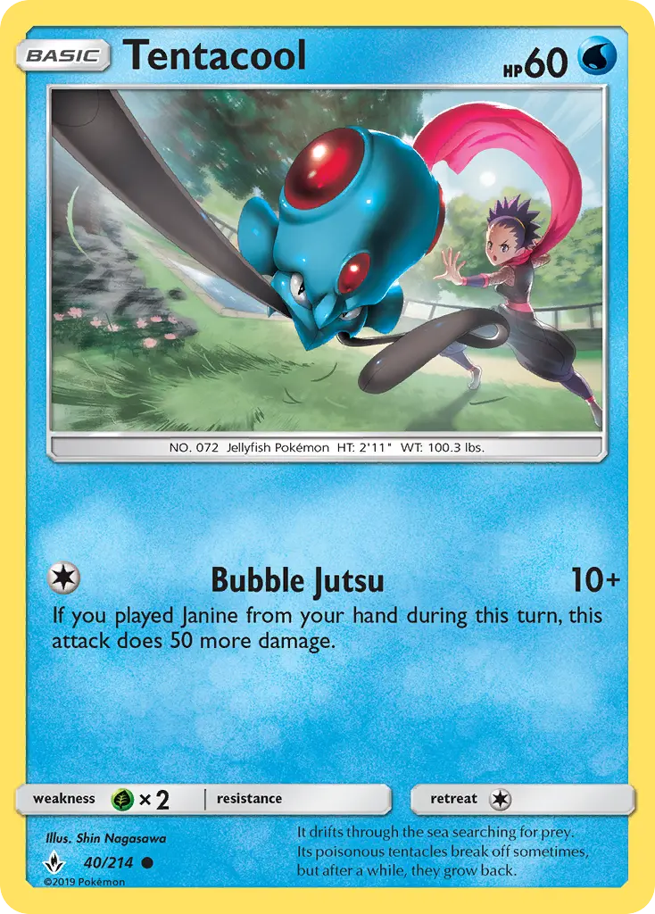 Tentacool Common Pokemon card #40 from Unbroken Bonds