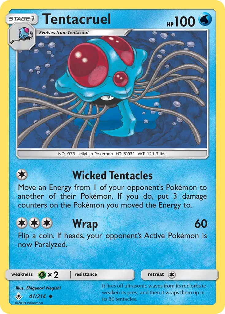 Tentacruel Uncommon Pokemon card #41 from Unbroken Bonds