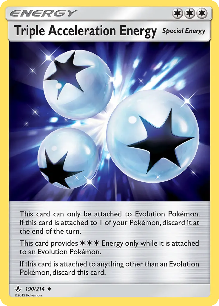Triple Acceleration Energy Uncommon Pokemon card #190 from Unbroken Bonds