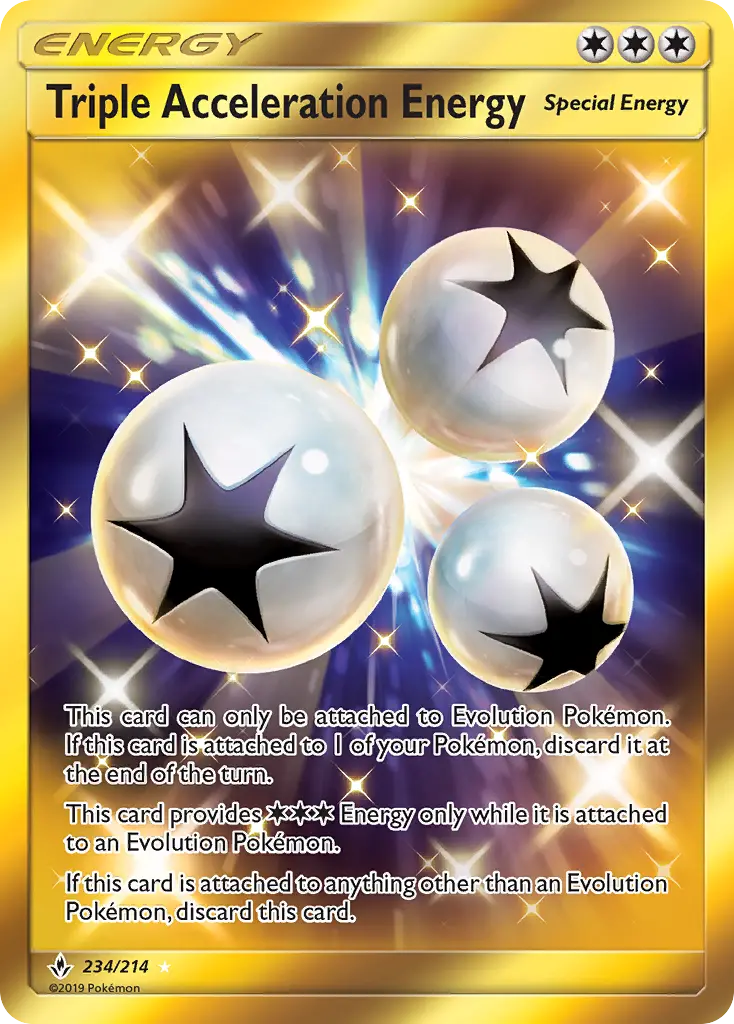Triple Acceleration Energy Secret Rare Pokemon card #234 from Unbroken Bonds
