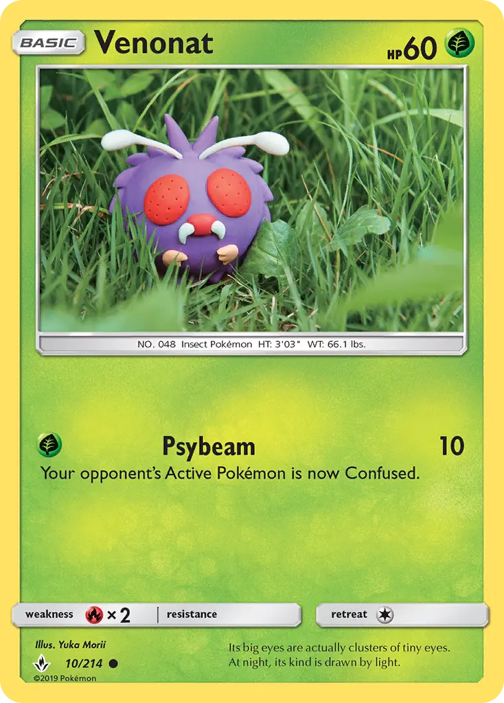 Venonat Common Pokemon card #10 from Unbroken Bonds