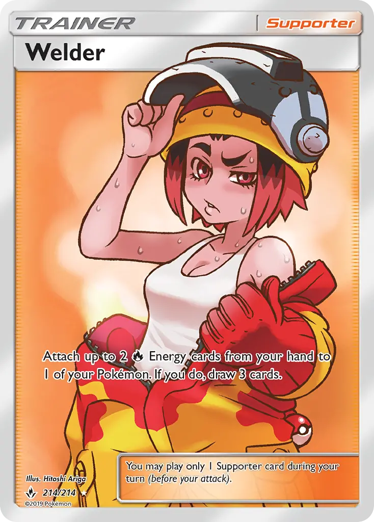 Welder Ultra Rare Pokemon card #214 from Unbroken Bonds