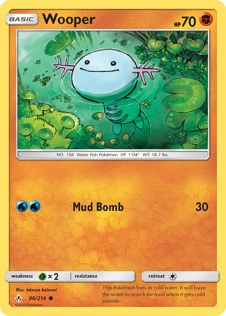 Wooper Common Pokemon card #96 from Unbroken Bonds