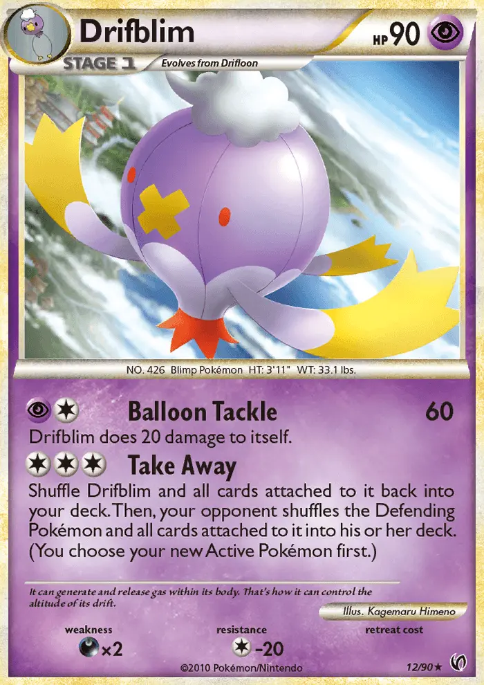 Drifblim Rare Pokemon card #12 from Undaunted