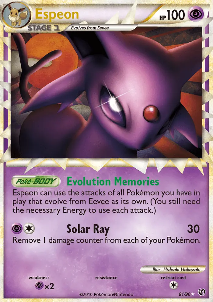 Espeon Rare PRIME Pokemon card #81 from Undaunted