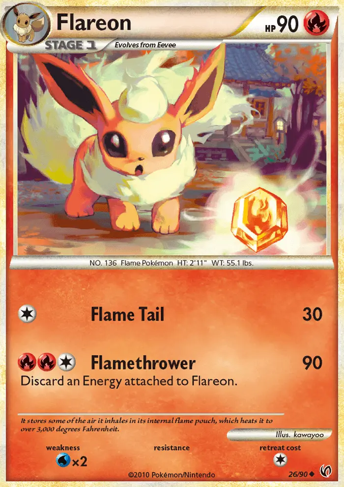Flareon Uncommon Pokemon card #26 from Undaunted