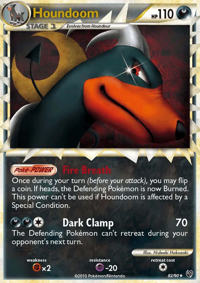Houndoom Rare PRIME Pokemon card #82 from Undaunted