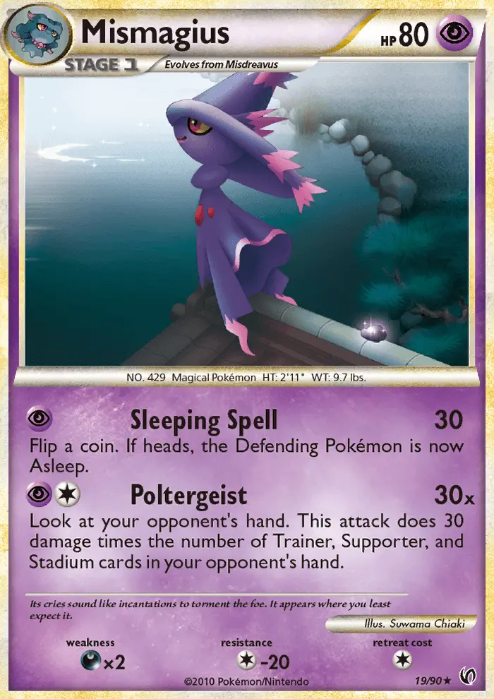 Mismagius Rare Pokemon card #19 from Undaunted