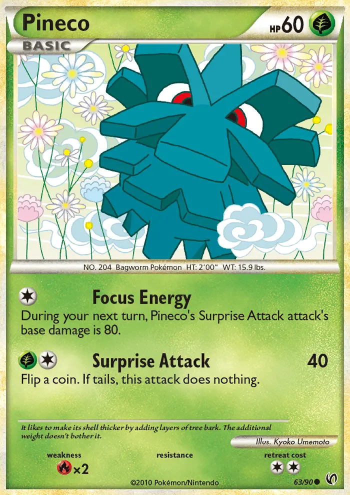 Pineco Common Pokemon card #63 from Undaunted