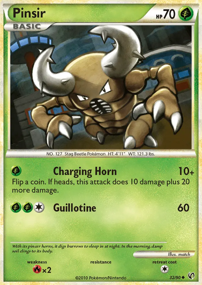 Pinsir Uncommon Pokemon card #32 from Undaunted