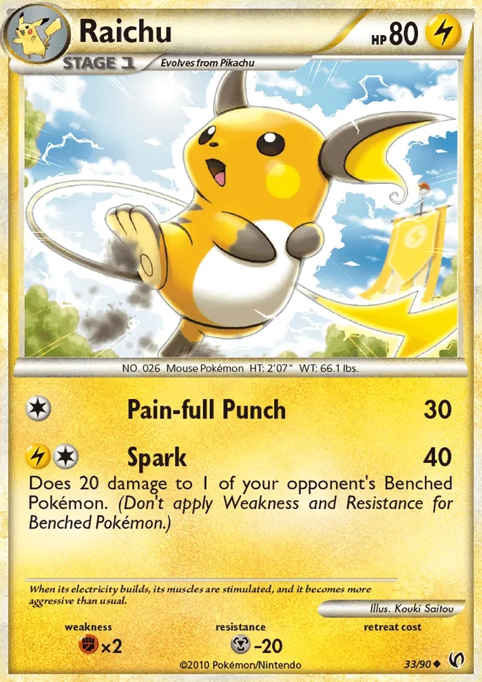 Raichu Uncommon Pokemon card #33 from Undaunted