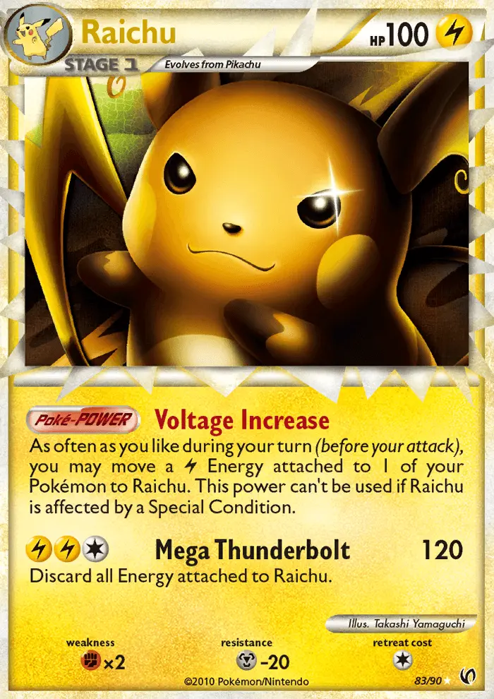Raichu Rare PRIME Pokemon card #83 from Undaunted