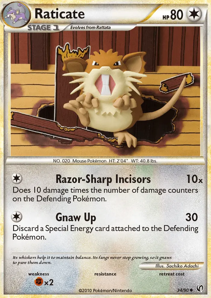 Raticate Uncommon Pokemon card #34 from Undaunted