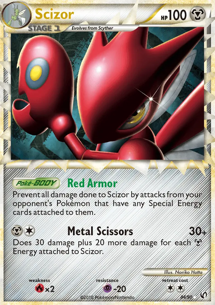 Scizor Rare PRIME Pokemon card #84 from Undaunted