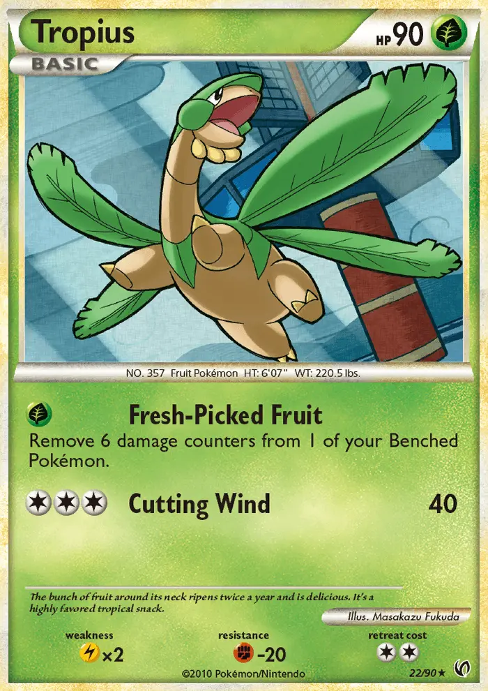Tropius Rare Pokemon card #22 from Undaunted