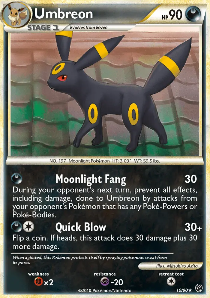 Umbreon Rare Holo Pokemon card #10 from Undaunted