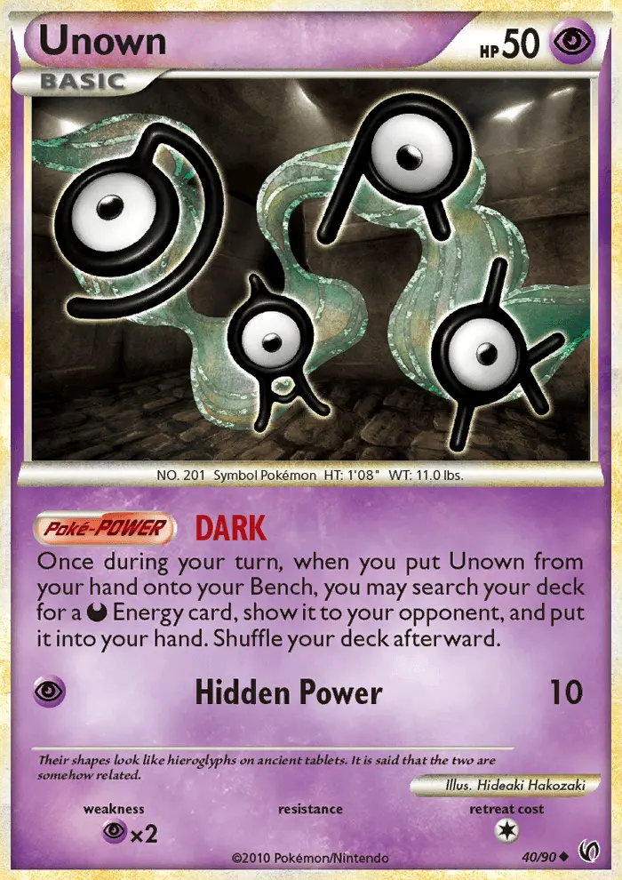 Unown Uncommon Pokemon card #40 from Undaunted