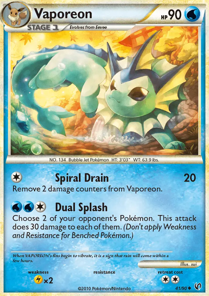 Vaporeon Uncommon Pokemon card #41 from Undaunted