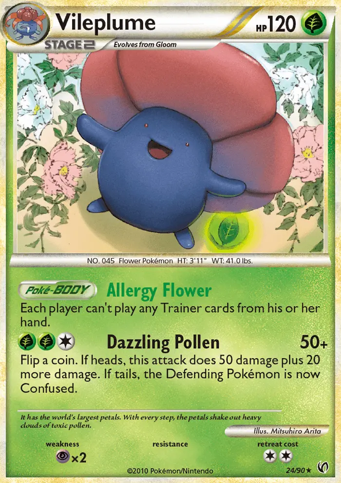 Vileplume Rare Pokemon card #24 from Undaunted