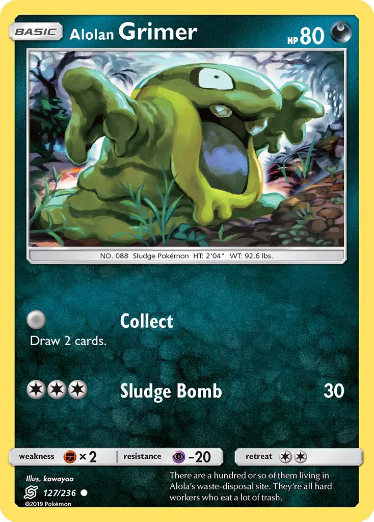 Alolan Grimer Common Pokemon card #127 from Unified Minds