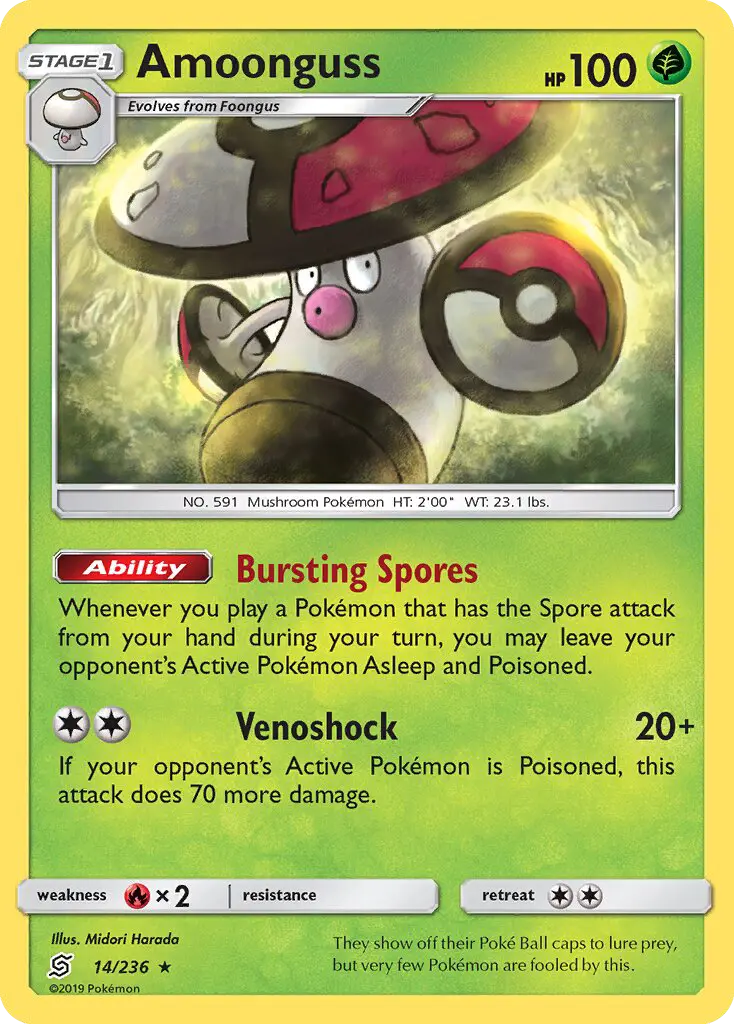 Amoonguss Rare Pokemon card #14 from Unified Minds