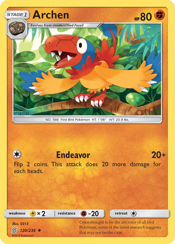 Archen Uncommon Pokemon card #120 from Unified Minds