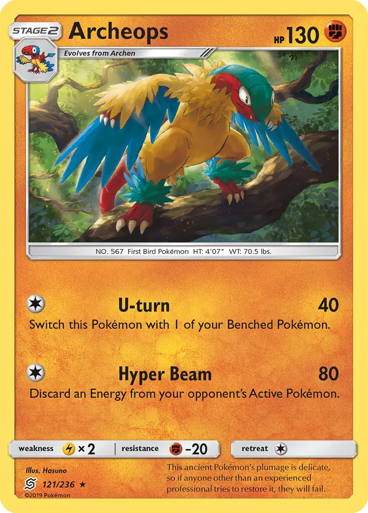 Archeops Rare Pokemon card #121 from Unified Minds