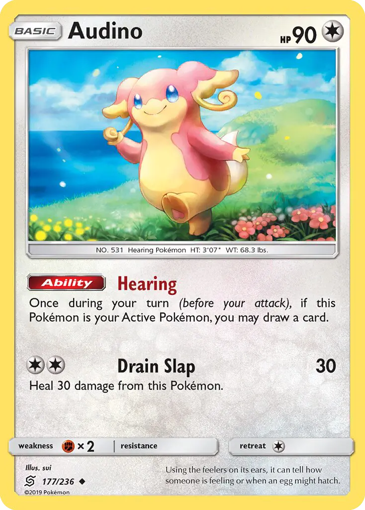 Audino Uncommon Pokemon card #177 from Unified Minds