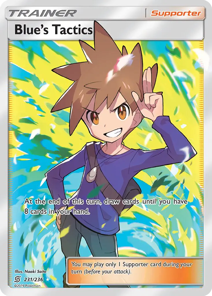Blue’s Tactics Ultra Rare Pokemon card #231 from Unified Minds