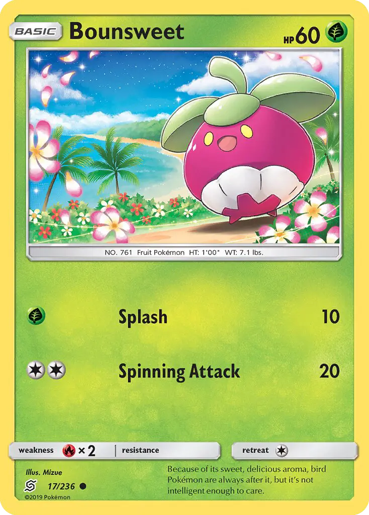 Bounsweet Common Pokemon card #17 from Unified Minds