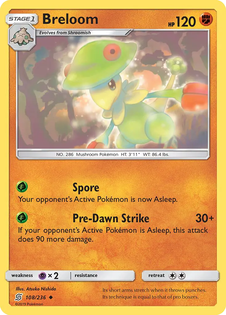 Breloom Uncommon Pokemon card #108 from Unified Minds