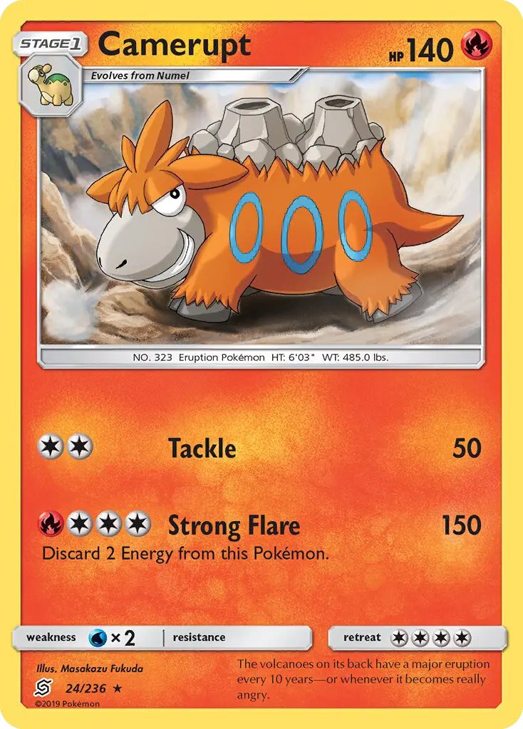 Camerupt Rare Pokemon card #24 from Unified Minds