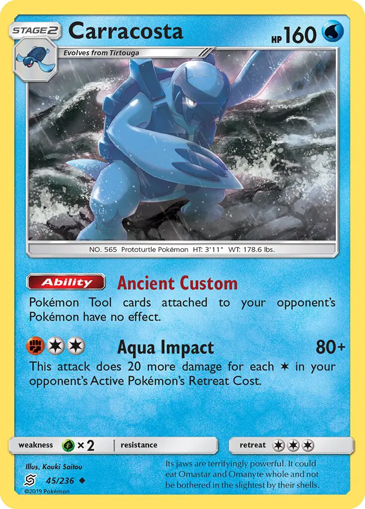 Carracosta Uncommon Pokemon card #45 from Unified Minds