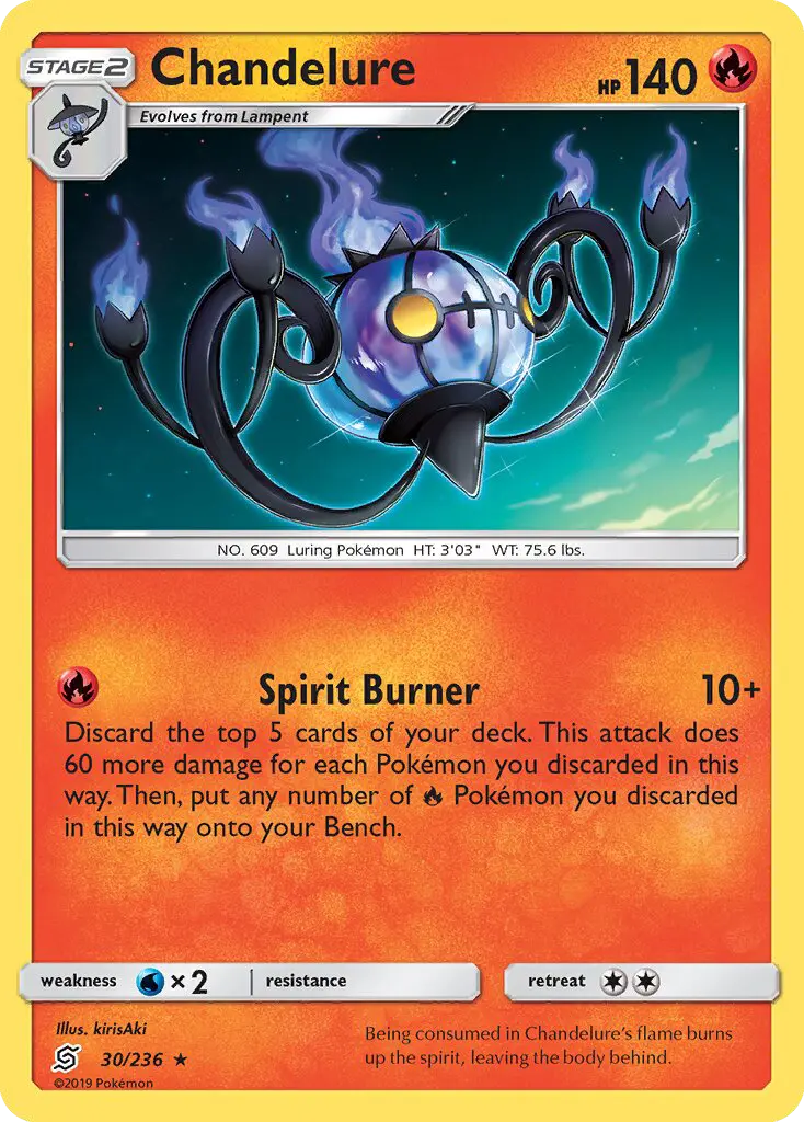 Chandelure Rare Pokemon card #30 from Unified Minds