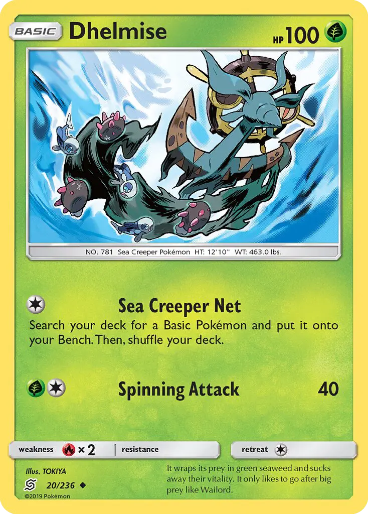 Dhelmise Uncommon Pokemon card #20 from Unified Minds