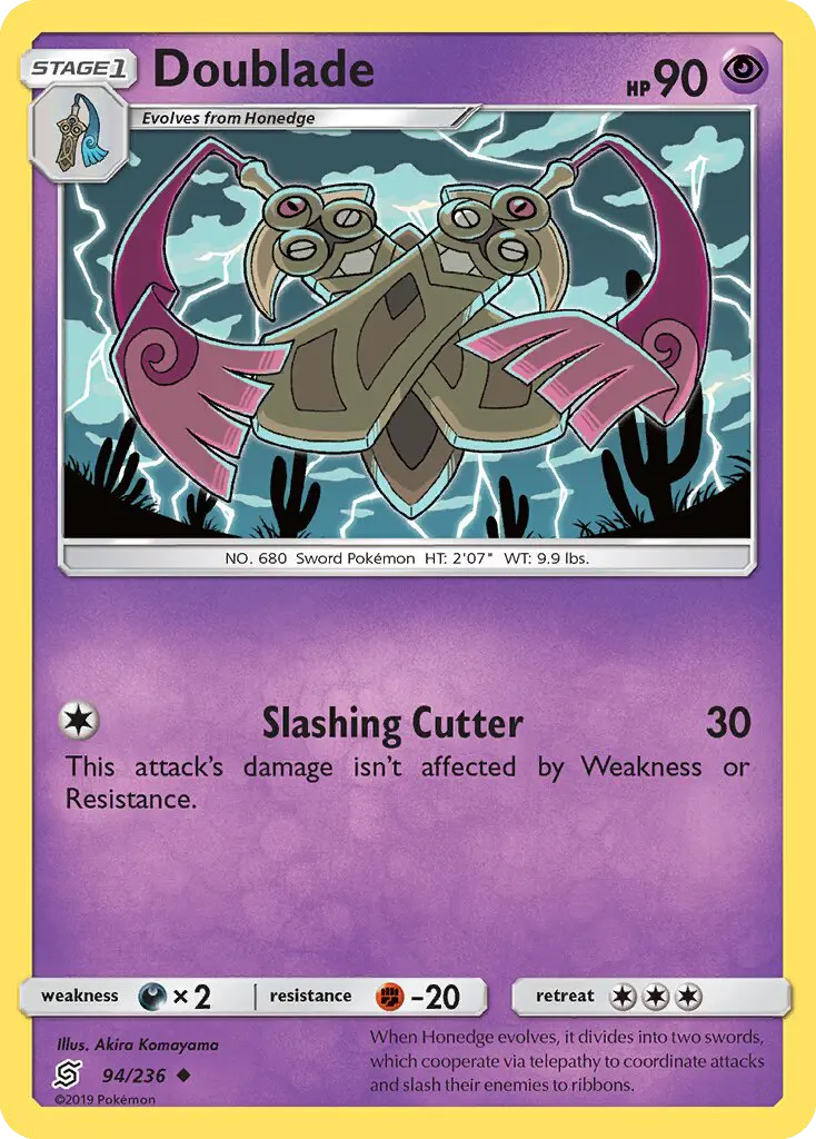 Doublade Uncommon Pokemon card #94 from Unified Minds
