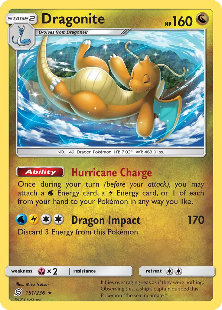 Dragonite Rare Pokemon card #151 from Unified Minds