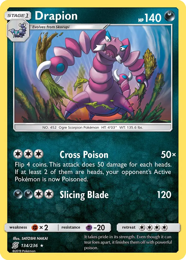 Drapion Rare Pokemon card #134 from Unified Minds