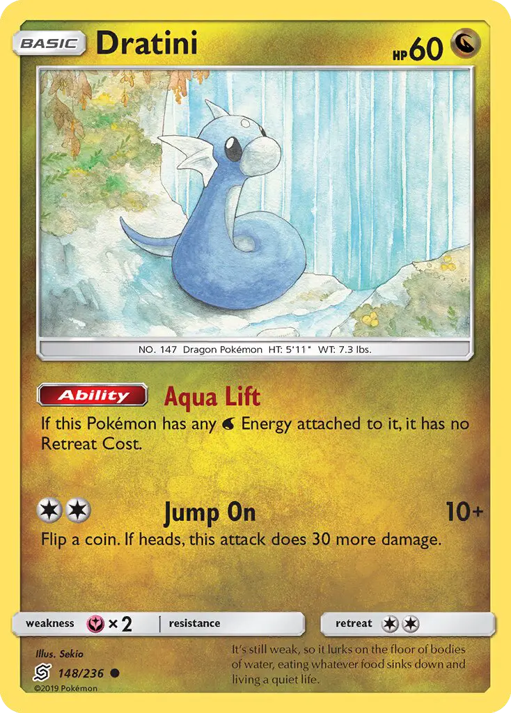 Dratini Common Pokemon card #148 from Unified Minds